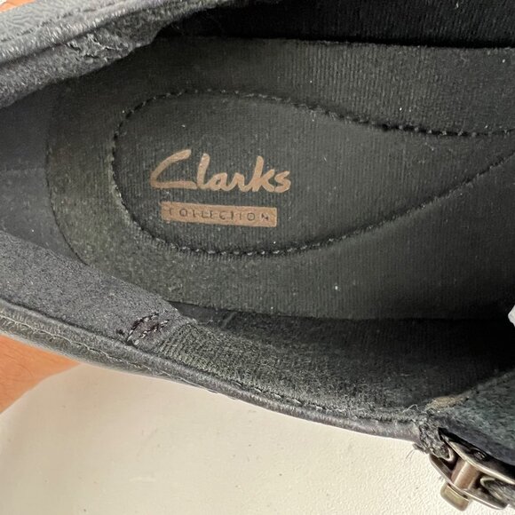 Clarks Womens Black Block Heel Zip Bootie Shootie Ankle Boot Comfort size 8.5 - Picture 12 of 16